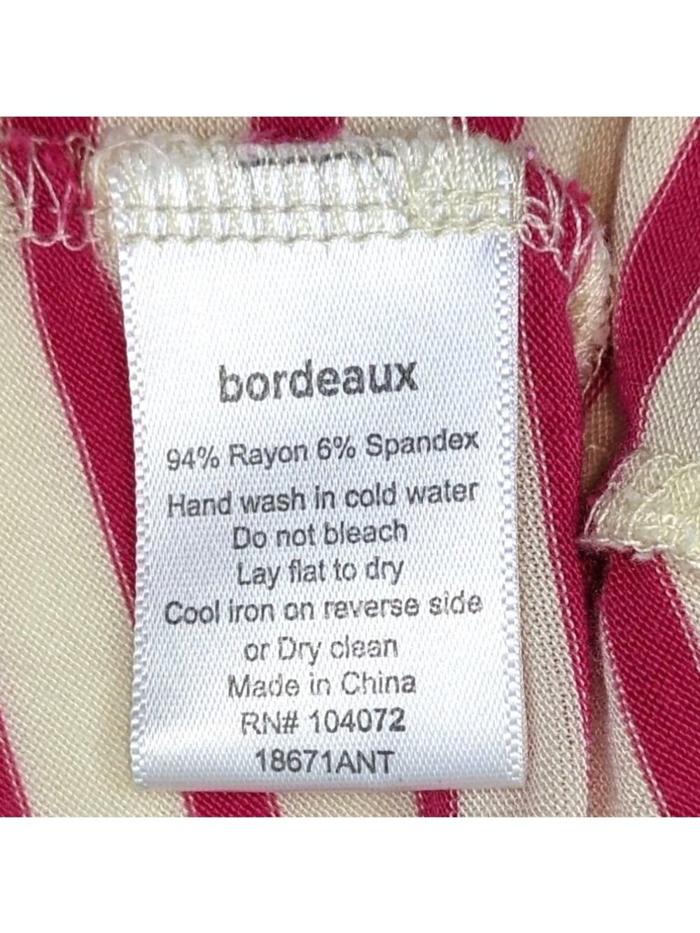Women's Bordeaux Small Pink and White Stripe Tank Top 11c - Picture 4 of 7